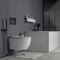 Унитаз подвесной Roxen Porto One Rimless 6 в 1 StounFix Dual Fresh 507197 (кнопка: черный матовый) - Изображение №10 — Chaika Market