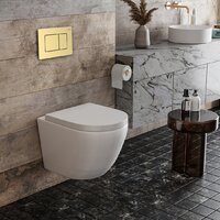 Унитаз подвесной Roxen Antares в комплекте с инсталляцией StounFix Dual Fresh 6 в 1 968454 (кнопка: брашированное золото) - Изображение №2 — Chaika Market