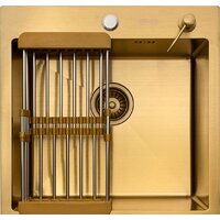 Кухонная мойка ARFEKA ECO AR мойка 500*500, коландер, дозатор GOLD - Изображение №3 — Chaika Market