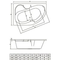 Ванна Bonito Home Arizona 170x105L (с ножками Standart) - Изображение №3 — Chaika Market