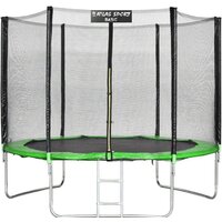 Батут Atlas Sport 252 см - 8ft Basic (с лестницей, внешняя сетка, зеленый) — Chaika Market