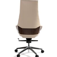 Офисное кресло Norden Шопен FK 0005-A Beige Leather (кожа бежевая/алюминий) - Изображение №5 — Chaika Market
