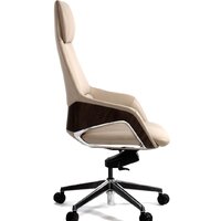 Офисное кресло Norden Шопен FK 0005-A Beige Leather (кожа бежевая/алюминий) - Изображение №3 — Chaika Market