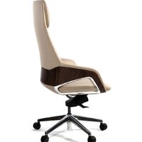 Офисное кресло Norden Шопен FK 0005-A Beige Leather (кожа бежевая/алюминий) - Изображение №4 — Chaika Market