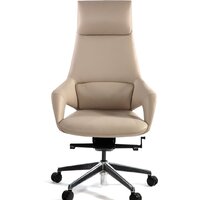 Офисное кресло Norden Шопен FK 0005-A Beige Leather (кожа бежевая/алюминий) - Изображение №2 — Chaika Market