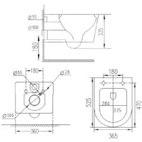 Унитаз подвесной Roxen Porto в комплекте с инсталляцией StounFix Dual Fresh 6 в 1 968478 (кнопка: брашированное золото) - Изображение №13 — Chaika Market