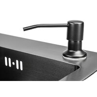 Кухонная мойка Saniteco 6045 Nano + Spike F9S07011 (сатин, с сифоном, дозатором и коландером) - Изображение №5 — Chaika Market