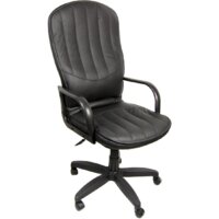 Офисное кресло Деловая обстановка Дипломат Стандарт (черный, кожа люкс) — Chaika Market