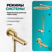 Душевая система  Grocenberg GB5099MG-1 (золото матовый) - Изображение №10 — Chaika Market