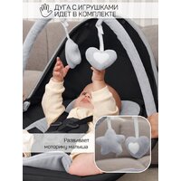 Шезлонг Amarobaby Teddy Swing AB24-22TED/09 (черный) - Изображение №13 — Chaika Market