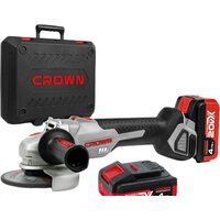 Угловая шлифмашина Crown CT23001-125HX-4 BMC (с 2-мя АКБ) — Chaika Market