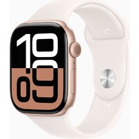 Умные часы Apple Watch Series 10 46 мм (алюминиевый корпус, розовое золото/легкие румяна, спортивный силиконовый ремешок S/M) — Chaika Market