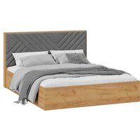 Кровать Трия Хилтон универсальная тип 1 160x200 (дуб крафт золотой/велюр серый) — Chaika Market