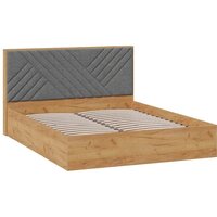 Кровать Трия Хилтон универсальная тип 1 160x200 (дуб крафт золотой/велюр серый) - Изображение №2 — Chaika Market