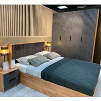 Кровать Трия Хилтон универсальная тип 1 160x200 (дуб крафт золотой/велюр серый) - Изображение №5 — Chaika Market