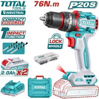Ударная дрель-шуруповерт Total TIDLI20768 (с 2-мя АКБ, кейс) — Chaika Market