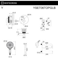 Душевой гарнитур  Whitecross Y YSET06TOPGLB (брашированное золото) - Изображение №3 — Chaika Market