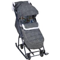 Санки-коляска Nika Наши детки 6 НДТ6/1 (серый/ламы) — Chaika Market