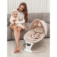 Шезлонг Amarobaby Teddy Swing AB24-22TED/03 (бежевый) - Изображение №7 — Chaika Market