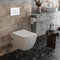 Унитаз подвесной Roxen Cube Bidet One Rimless 6 в 1 StounFix Dual Fresh 506235 (кнопка: белый глянец) - Изображение №10 — Chaika Market