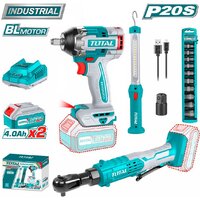  Total TOSLI240461 (гайковерт, трещотка, фонарь, 2 АКБ) — Chaika Market