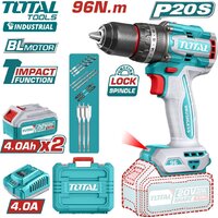 Ударная дрель-шуруповерт Total TIDLI20968 (с 2-мя АКБ, кейс) — Chaika Market