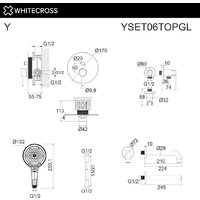 Душевой гарнитур  Whitecross Y YSET06TOPGL (золото) - Изображение №3 — Chaika Market