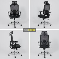 Офисное кресло AksHome Magnus (сетка, черный/алюминий) - Изображение №3 — Chaika Market