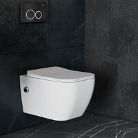 Унитаз подвесной Roxen Cube Bidet One Rimless 6 в 1 StounFix Dual Fresh 508149 (кнопка: черный матовый) - Изображение №10 — Chaika Market