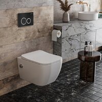 Унитаз подвесной Roxen Cube Bidet One Rimless 6 в 1 StounFix Dual Fresh 508149 (кнопка: черный матовый) - Изображение №9 — Chaika Market