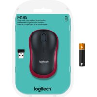 Мышь Logitech M185 (черный/красный) - Изображение №7 — Chaika Market