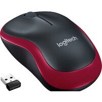 Мышь Logitech M185 (черный/красный) - Изображение №2 — Chaika Market