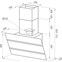 Кухонная вытяжка MAUNFELD Bridge Line 60 (черный/вставка сатин) - Изображение №2 — Chaika Market