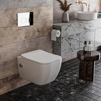 Унитаз подвесной Roxen Cube Bidet One Rimless 6 в 1 StounFix Dual Fresh 521082 (кнопка: хром) - Изображение №10 — Chaika Market