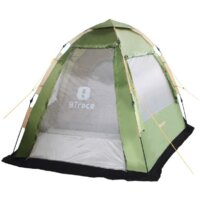 Треккинговая палатка BTrace Home 4 (зеленый/песочный) - Изображение №3 — Chaika Market