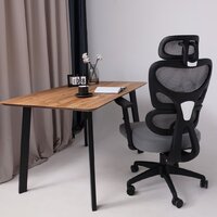 Офисное кресло AksHome Pascal (ткань/сетка, серый) - Изображение №5 — Chaika Market