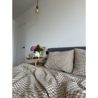 2-спальный комплект постельного белья Царство сновидений Вареный хлопок Бежевая клетка 150-0142 (2-сп с прост. на рез. 160х200,нав. 50x70) - Изображение №4 — Chaika Market