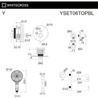 Душевой гарнитур  Whitecross Y YSET06TOPBL (черный матовый) - Изображение №3 — Chaika Market