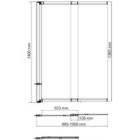 Стеклянная шторка для ванны Wasserkraft Dill 61S02-100 - Изображение №4 — Chaika Market