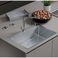 Кухонная мойка Roxen Simple 560220-70 сатин (с коландером и дозатором) — Chaika Market