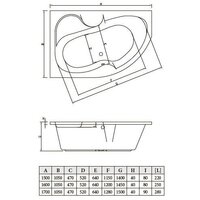 Ванна Bonito Home Arizona 160x105 BH-AR-102-160L/Su+BH-AR-160L (с ножками и экраном) - Изображение №4 — Chaika Market