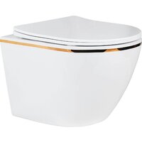 Унитаз подвесной Roxen Antares Gold в комплекте с инсталляцией StounFix Dual Fresh 6 в 1 968092 (кнопка: золото глянцевое ) - Изображение №5 — Chaika Market