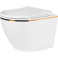 Унитаз подвесной Roxen Antares Gold в комплекте с инсталляцией StounFix Dual Fresh 6 в 1 968092 (кнопка: золото глянцевое ) - Изображение №4 — Chaika Market