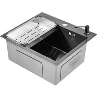 Кухонная мойка Saniteco 5045 Nano + Spike F9S07000 (хром, с сифоном, дозатором и коландером) - Изображение №3 — Chaika Market