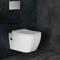 Унитаз подвесной Roxen Cube Bidet One Rimless 6 в 1 StounFix Dual Fresh 533185 (кнопка: матовая) - Изображение №13 — Chaika Market
