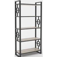 Стеллаж Hype Mebel Квадро 80x200 (черный/дуб галифакс натуральный) - Изображение №1 — Chaika Market