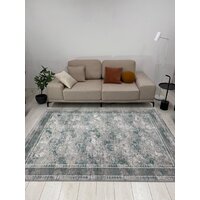 Ковер для жилой комнаты Radjab Carpet Афина Прямоугольник 9008A 12805RK (3x5, Grey/Green) - Изображение №4 — Chaika Market