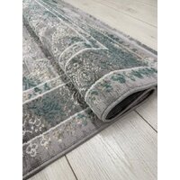 Ковер для жилой комнаты Radjab Carpet Афина Прямоугольник 9008A 12805RK (3x5, Grey/Green) - Изображение №5 — Chaika Market