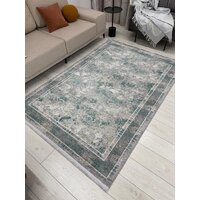 Ковер для жилой комнаты Radjab Carpet Афина Прямоугольник 9008A 12805RK (3x5, Grey/Green) - Изображение №2 — Chaika Market