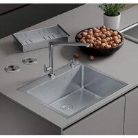 Кухонная мойка Roxen Simple 560220-50 сатин (с коландером и дозатором) — Chaika Market